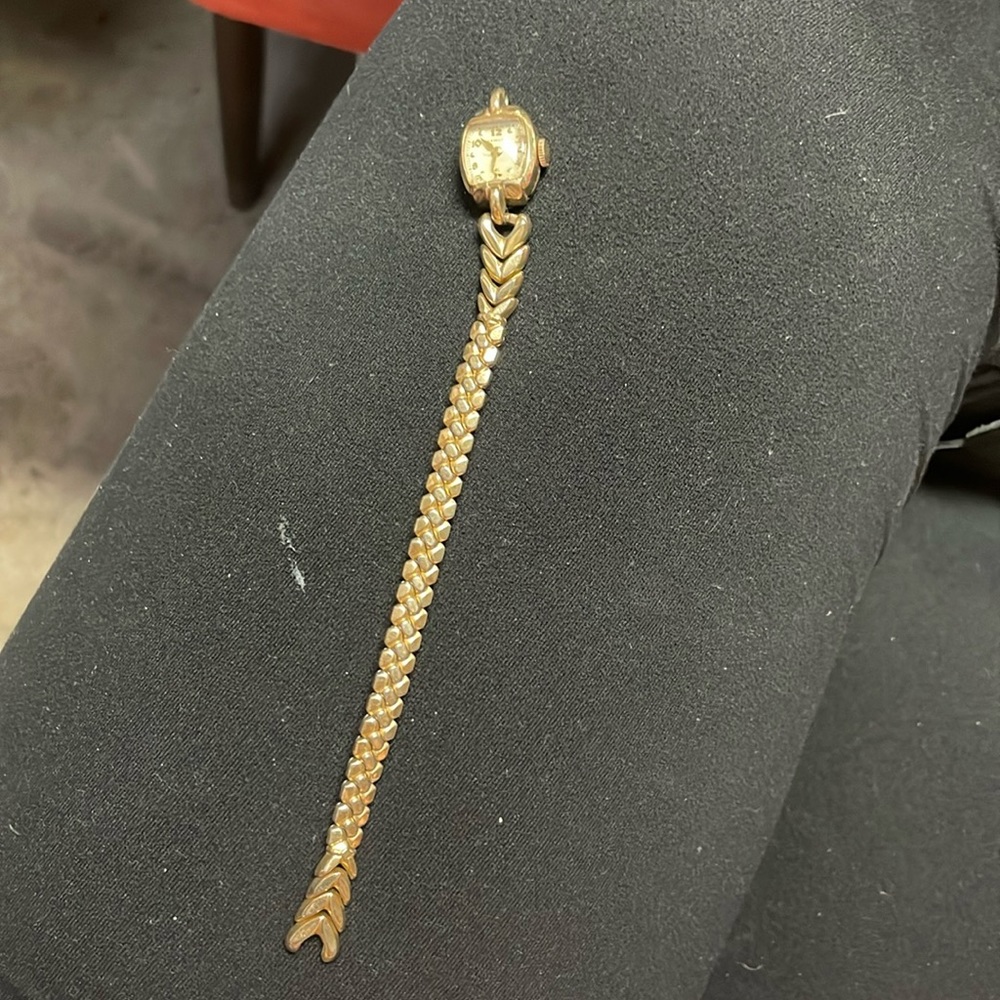 VINTAGE HAMILTON 14kt GOLD FILLED WATCH *broken*